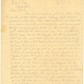 Letter from Patrick "Buzz" Long to Amy "Ame" Long, 28 August 1916
