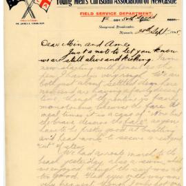 Letter from James "Dick" Long to Mary "Min" and Amy "Ame" Long, 28 September 1915