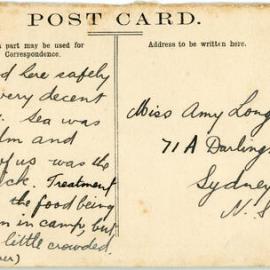 Letter from James "Dick" Long to Amy "Ame" Long, 18 Febuary 1916