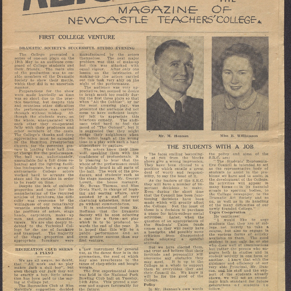 ALTJIRINGA. The Magazine of Newcastle Teachers' College. [Vol.1 No.1] [June 1949]