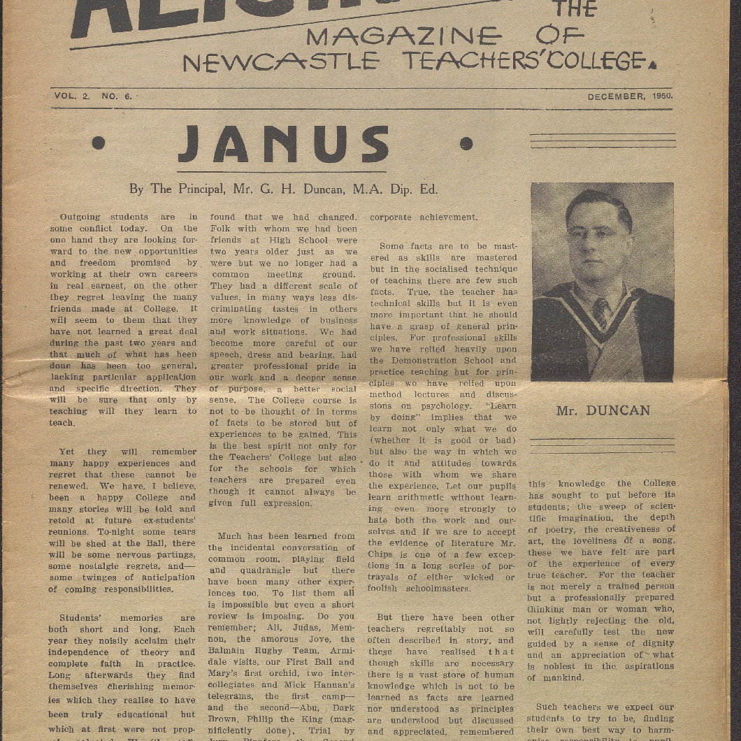 ALTJIRINGA. The Magazine of Newcastle Teachers' College. Vol.2. No.6. December, 1950.