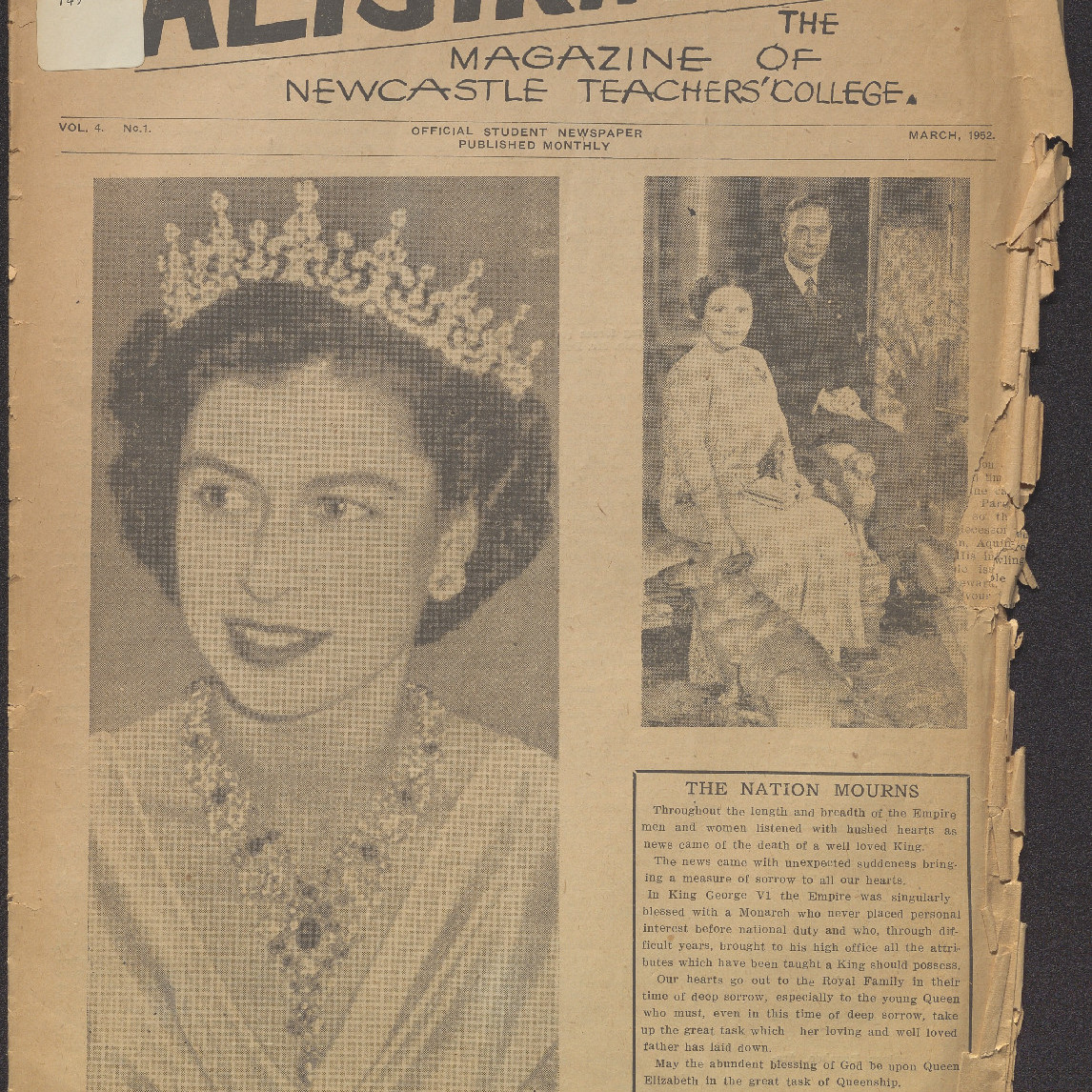 ALTJIRINGA. The Magazine of Newcastle Teachers' College. Vol. 4 No. 1 March, 1952.