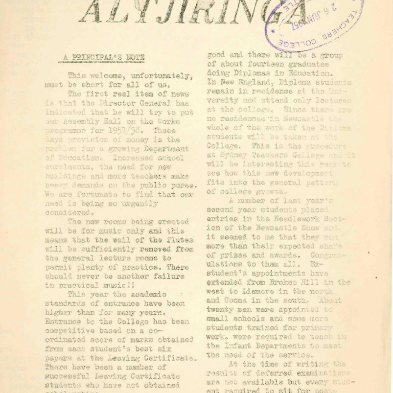 ALTJIRINGA. 26 June 1957. (Three Parts Complete)