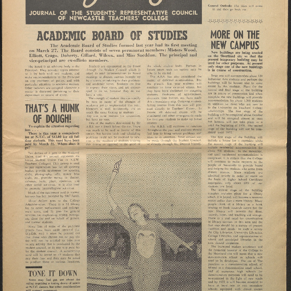 Altjiringa Journal of the Students’ Representative Council of Newcastle Teachers’ College. 3 April 1969.