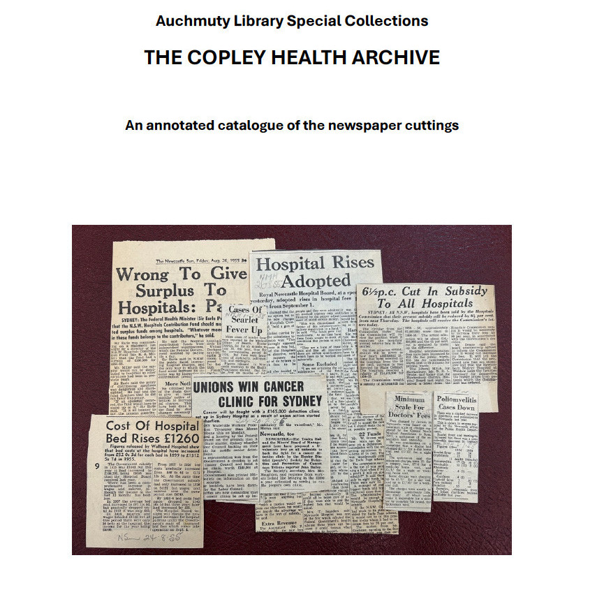 The Copley Health Archive: An Annotated Catalogue of the Newspaper Cuttings (October 2025)