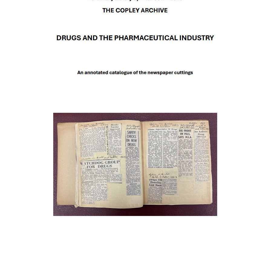The Copley Archive: Drugs and Pharmaceutical Industry: An Annotated Catalogue of the Newspaper Cuttings (October 2025)