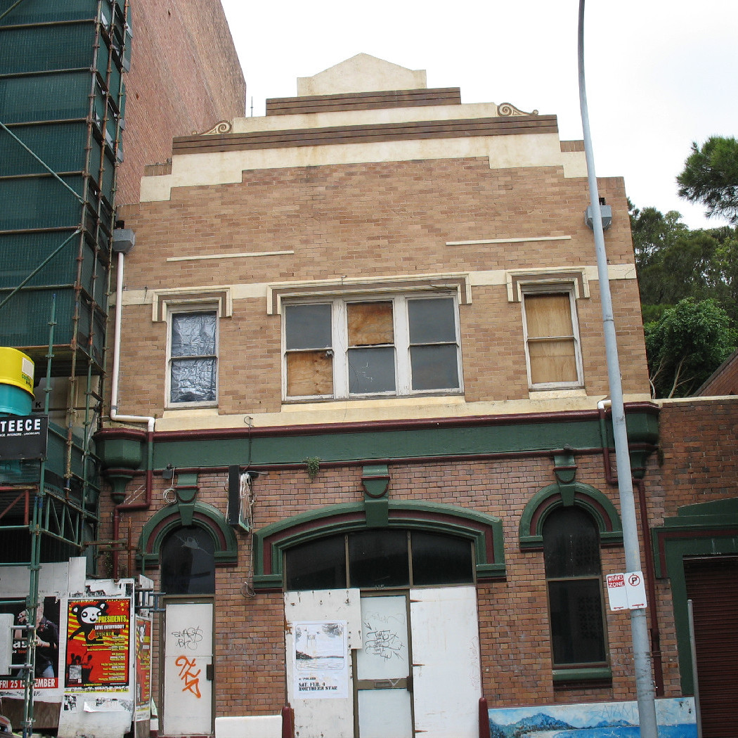 Boarded up commercial building, Newcastle, NSW, 2012