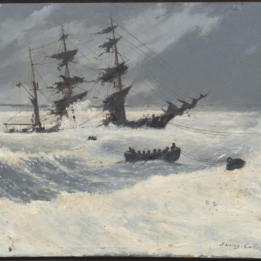 Rescuing crew of Eleanor Lancaster Wreck-Oyster Bank 1856- Terry Callen