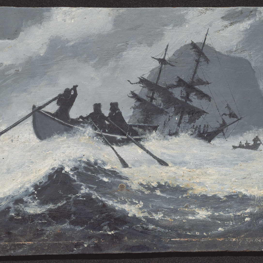 Convict Charles Hughes and his crew going to the rescue of the "Elizabeth Henrietta" near Nobbys 1825- Terry Callen