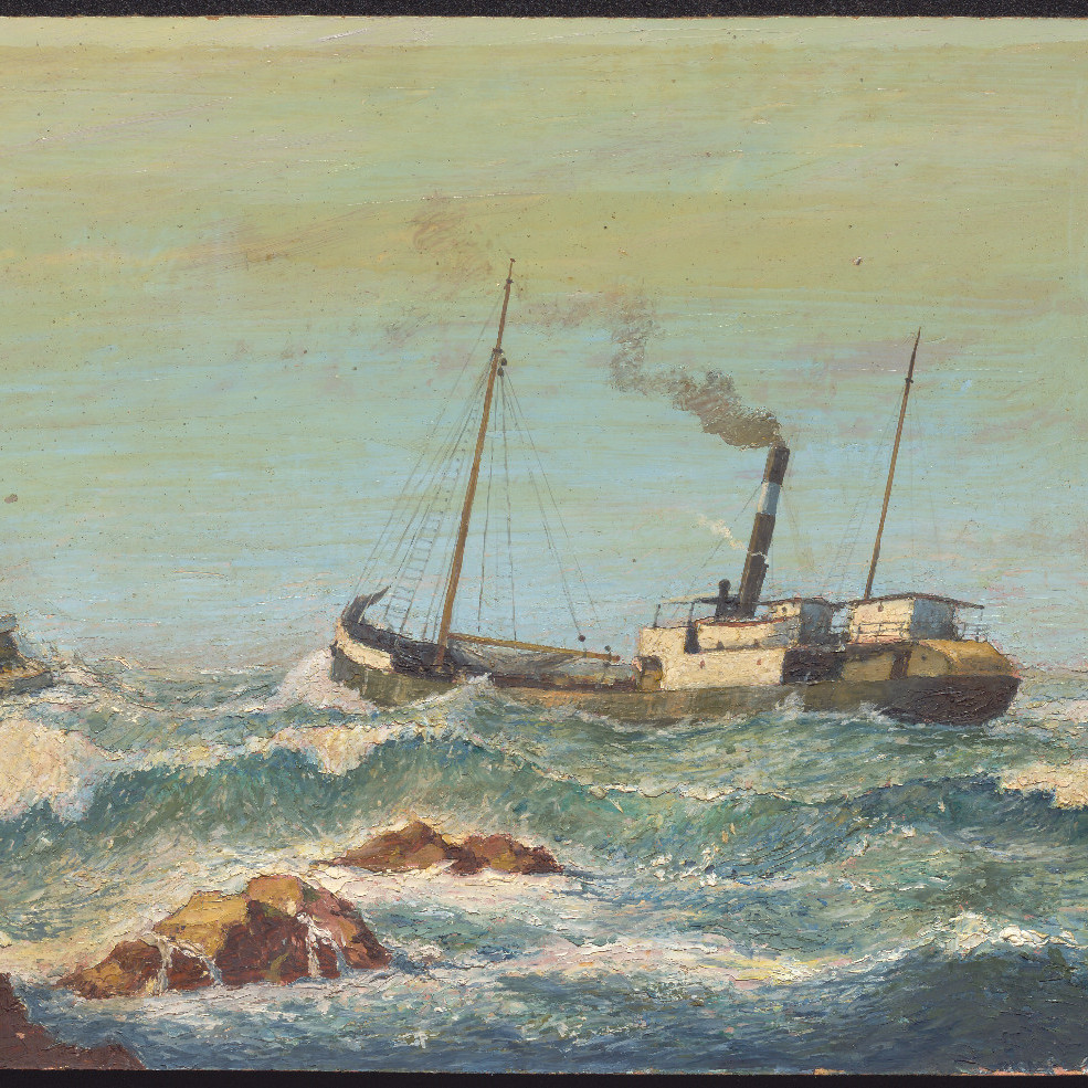 Crossing the Bar- 'Boambee' with tug 'Terranora' on Tweed River- Terry Callen