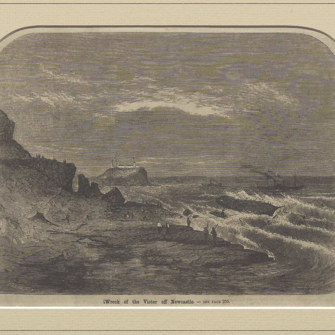 Wreck of the 'Victor' off Newcastle