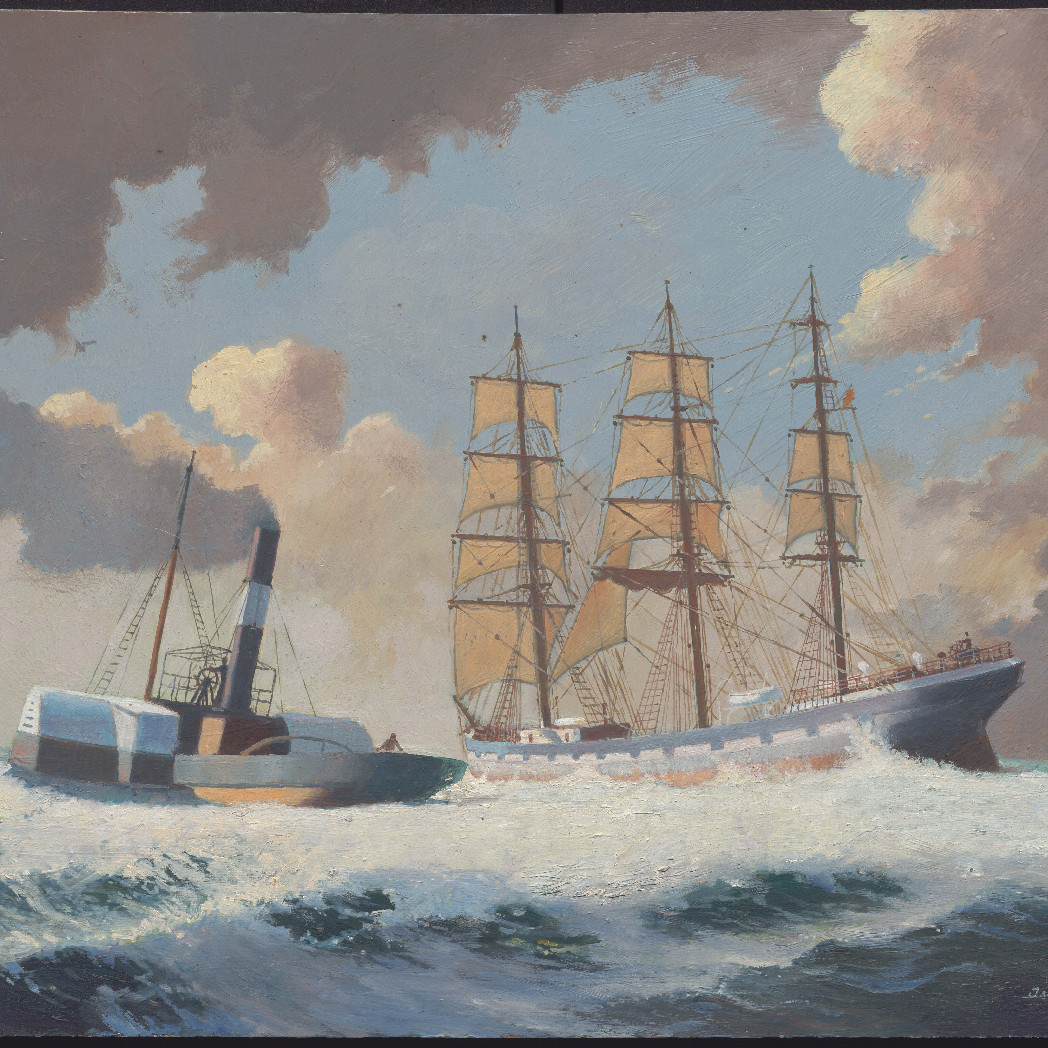 Unidentified Steamship and Sail ship- Terry Callen