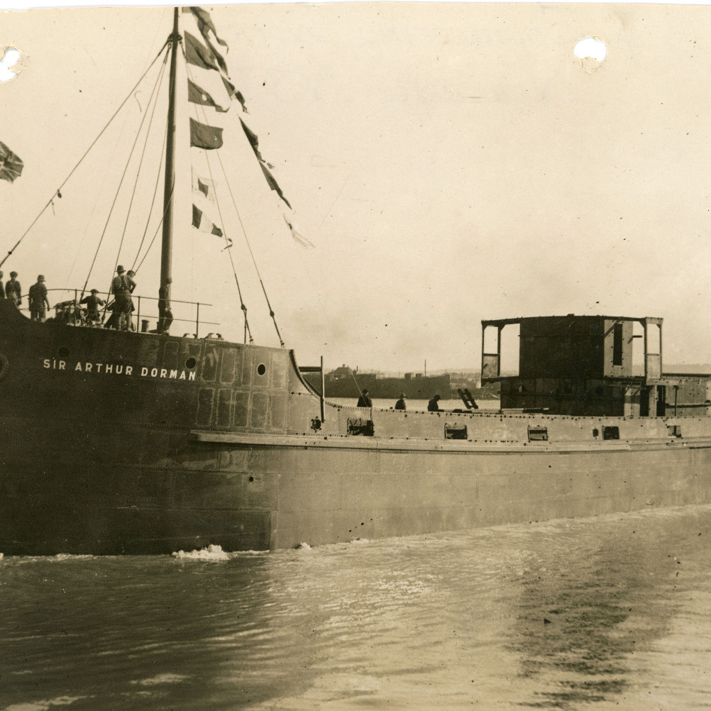 'Sir Arthur Dorman' being launched from Walsh Island Dockyard, 27 April 1925.