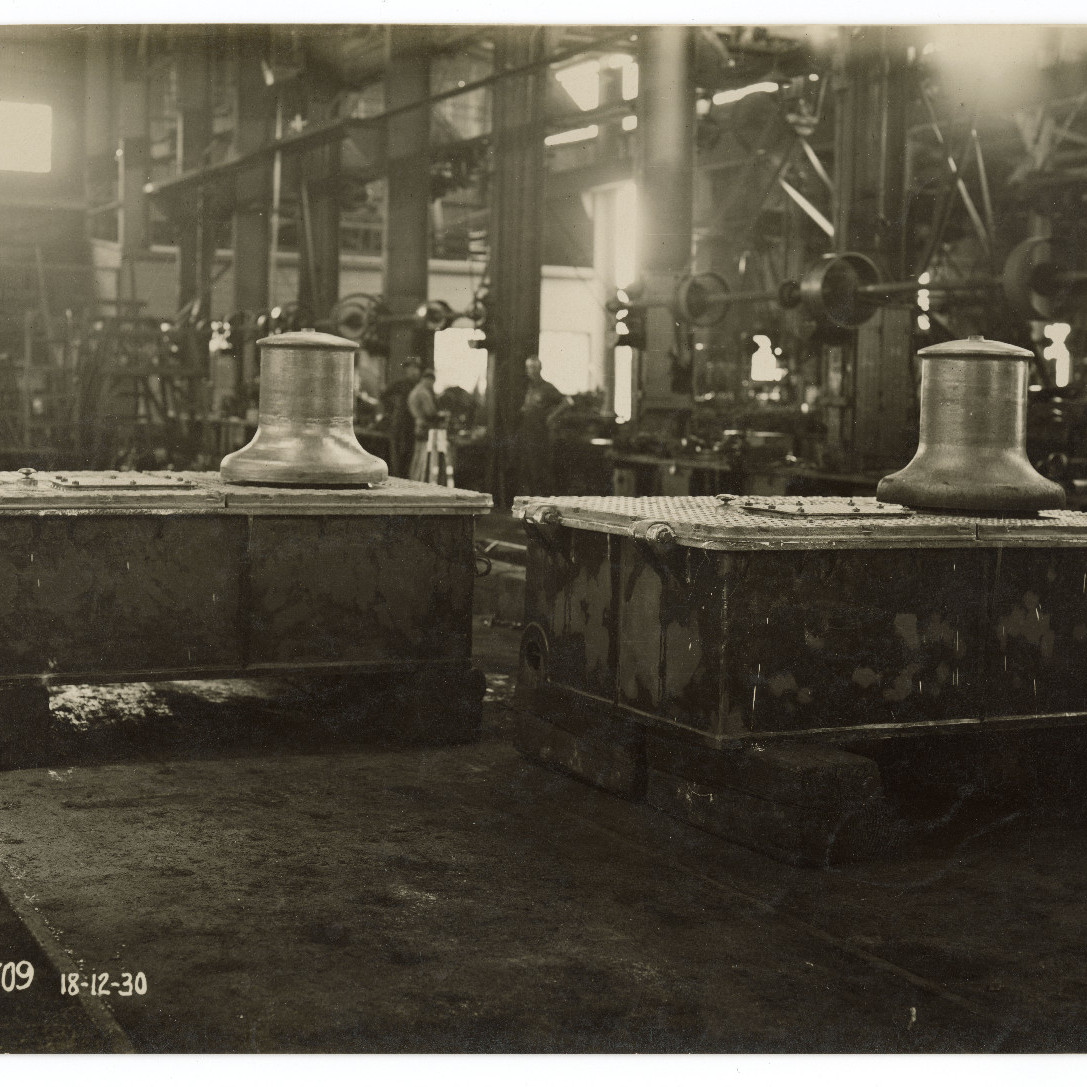 Interior of Walsh Island Dockyard, 1930