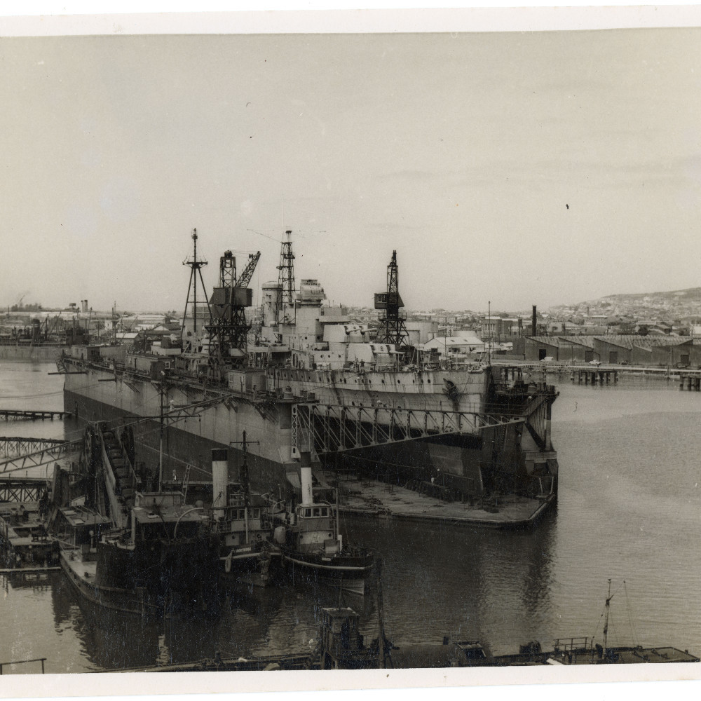 HMAS Hobart in Dock at State Dockyard