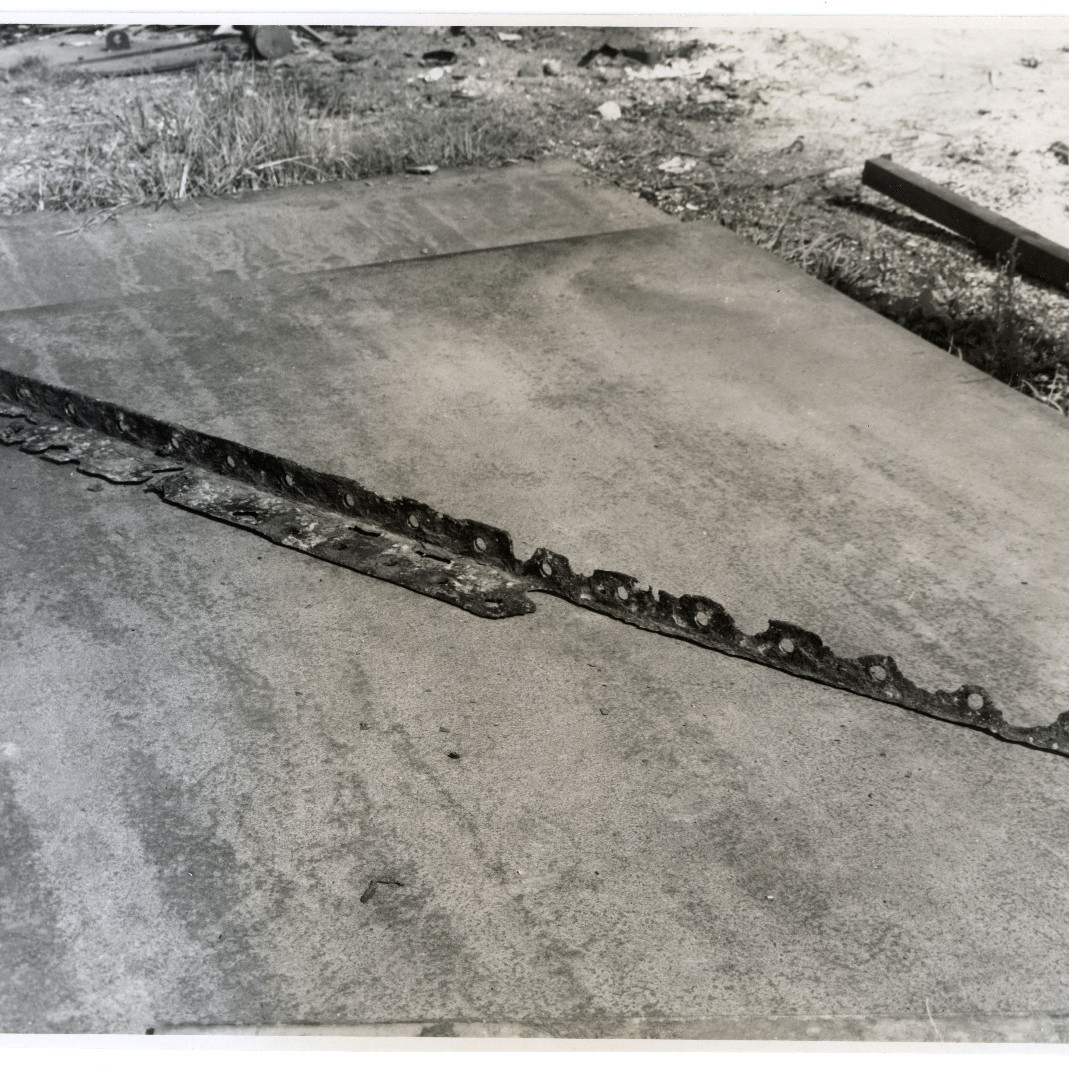 State Dockyard Floating Dock- Inner Wall Shell Plate from Number 31 Tank, 1972