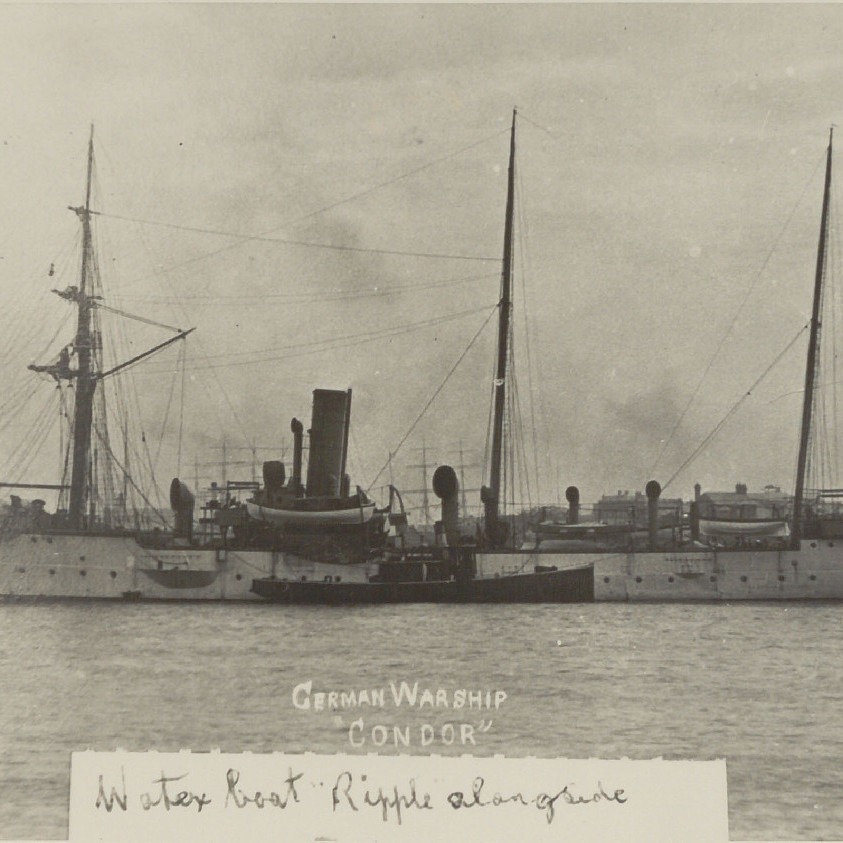 German Warship 'SMS Condor' in Newcastle Harbour
