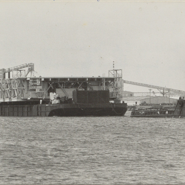 Floating Dock Module being Towed in Newcastle Harbour, 23rd December 1978