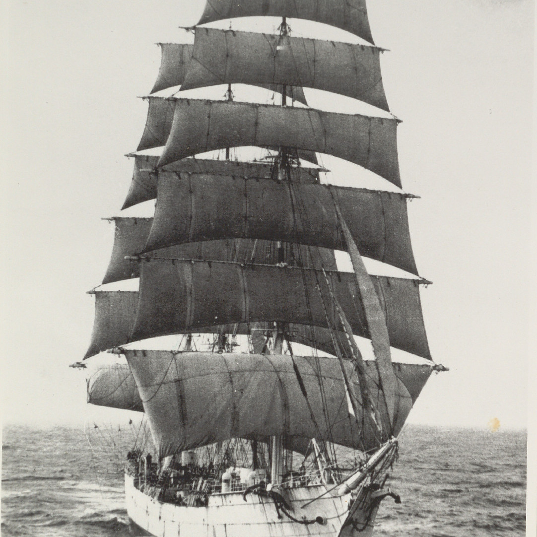 Unidentified Sailship at Full Sail off Coast of Newcastle