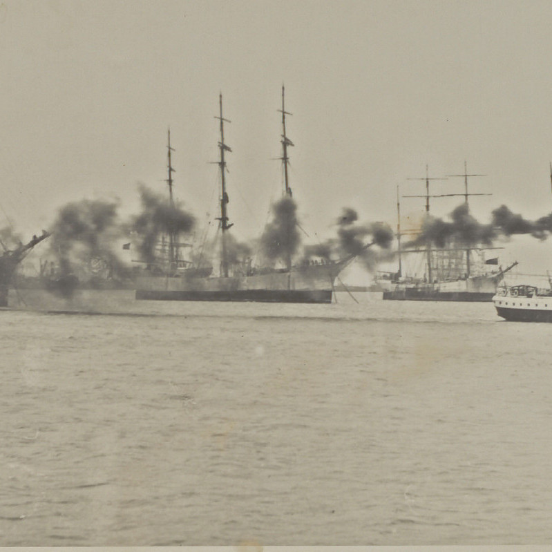 Sailships and Pilot Boat in Newcastle Harbour c.1915