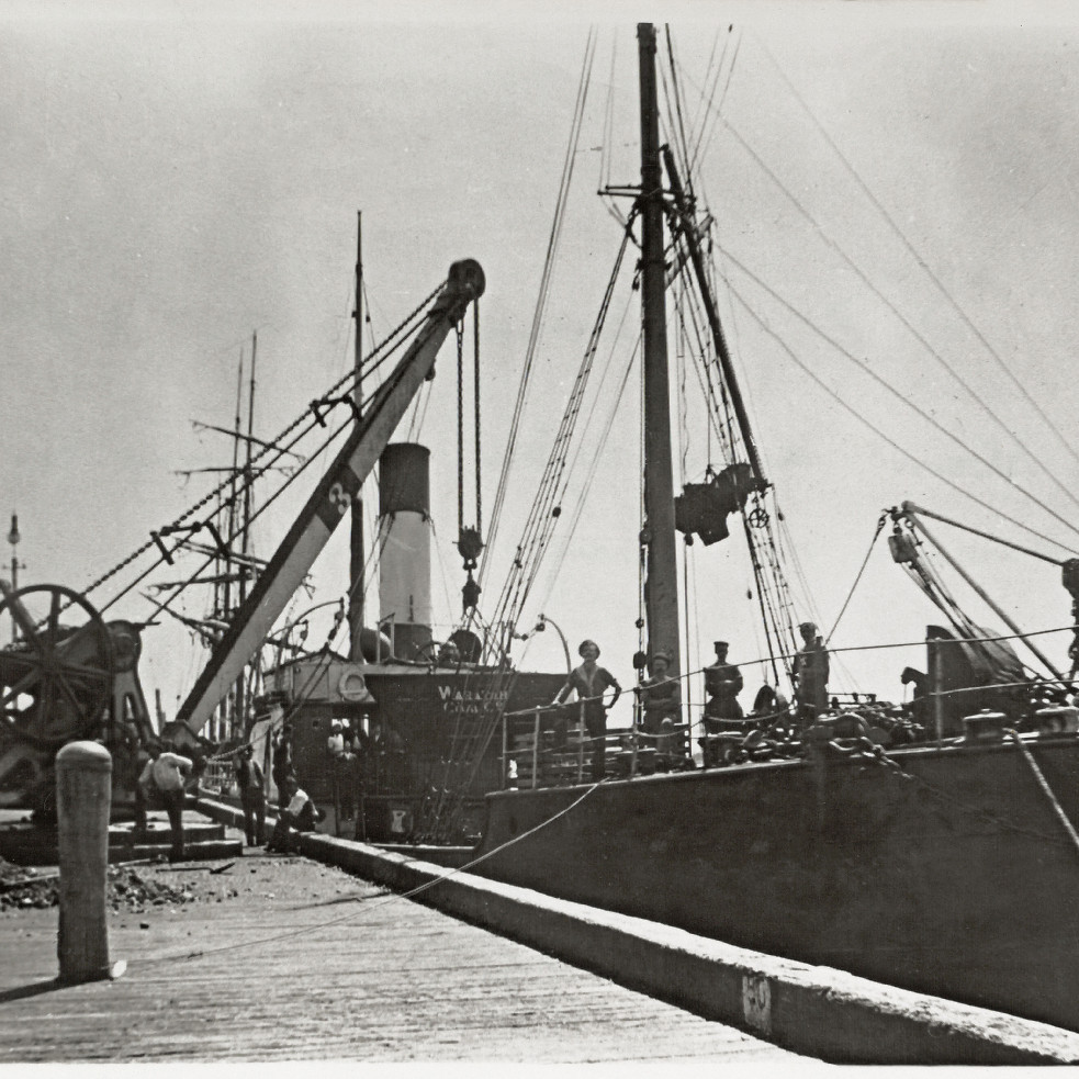 Sailors On "Waratah Coal Co" Ship (docked)