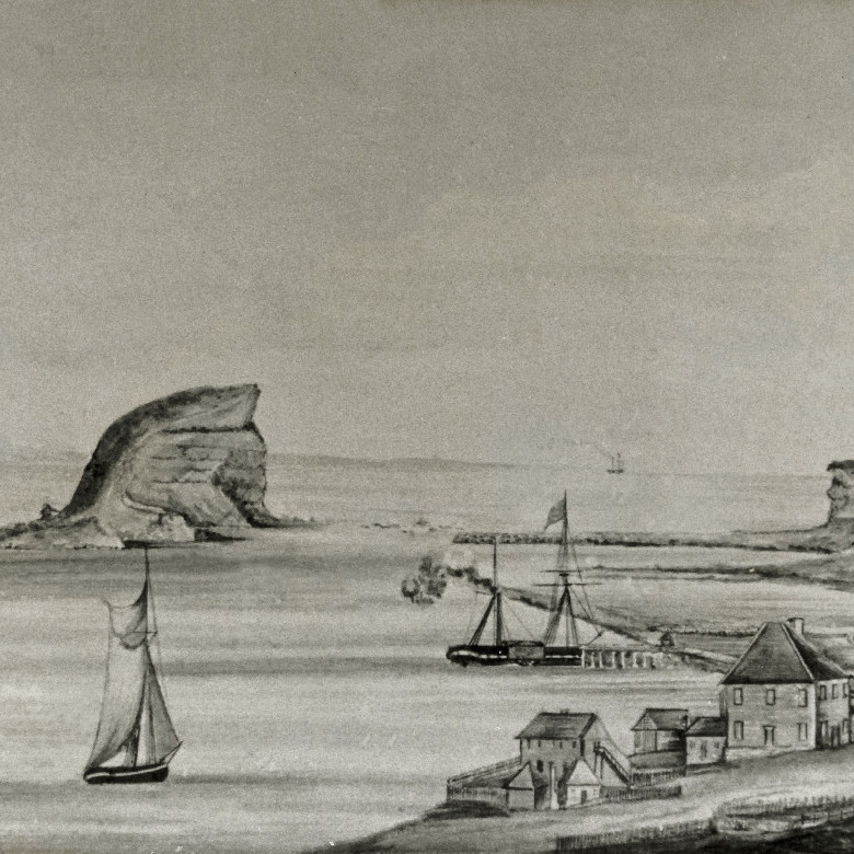 Painting of Nobbys Head and Flagstaff Hill