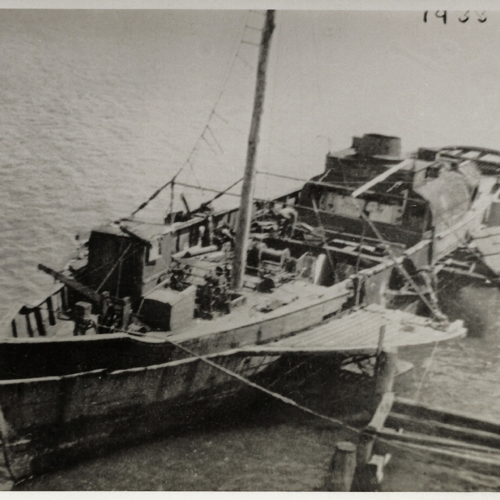 Former Steamship 'Bungaree' at Callen's Ship Wharves, 1933.