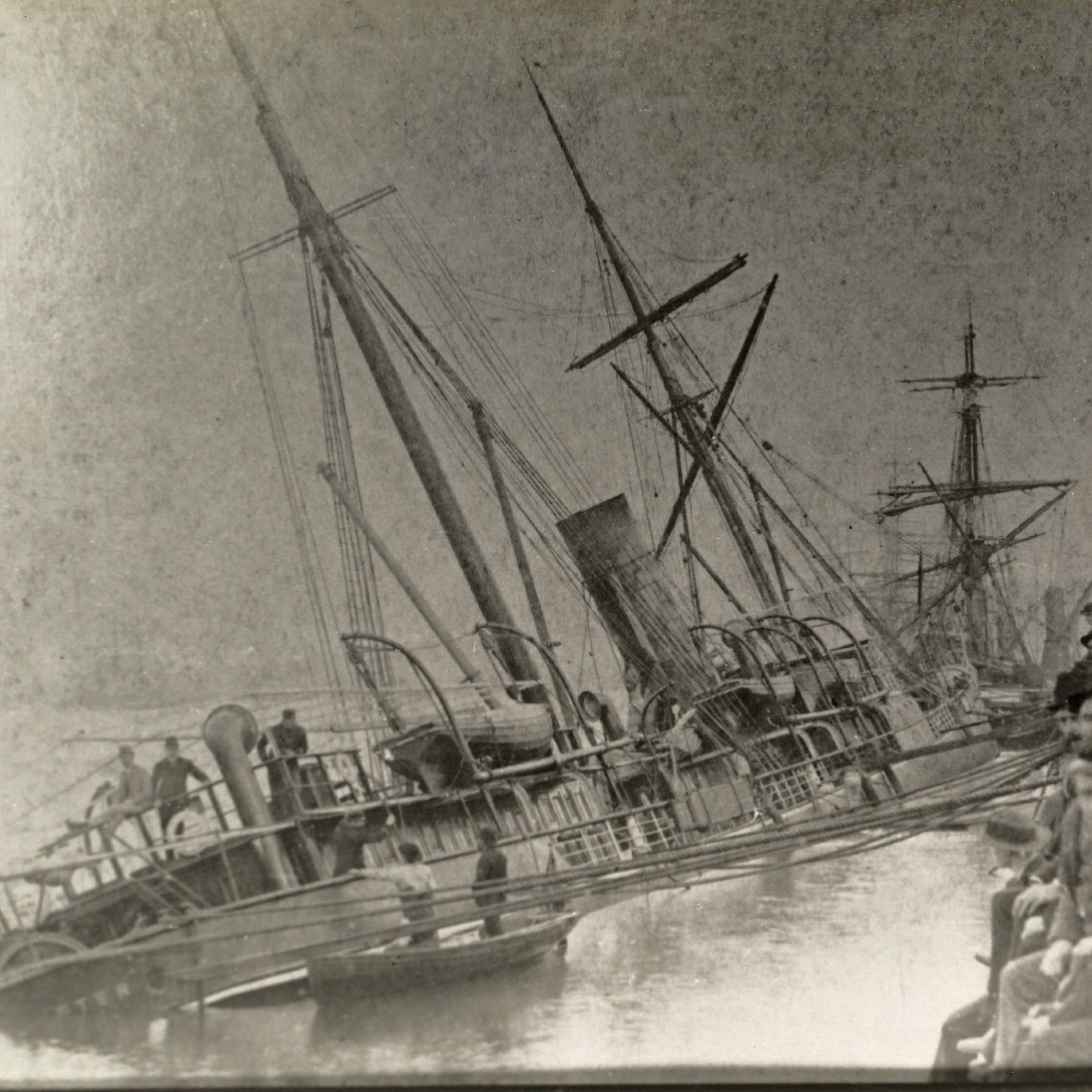 Steamship 'Afghan', sank at the Dyke in Newcastle Harbour, 1889
