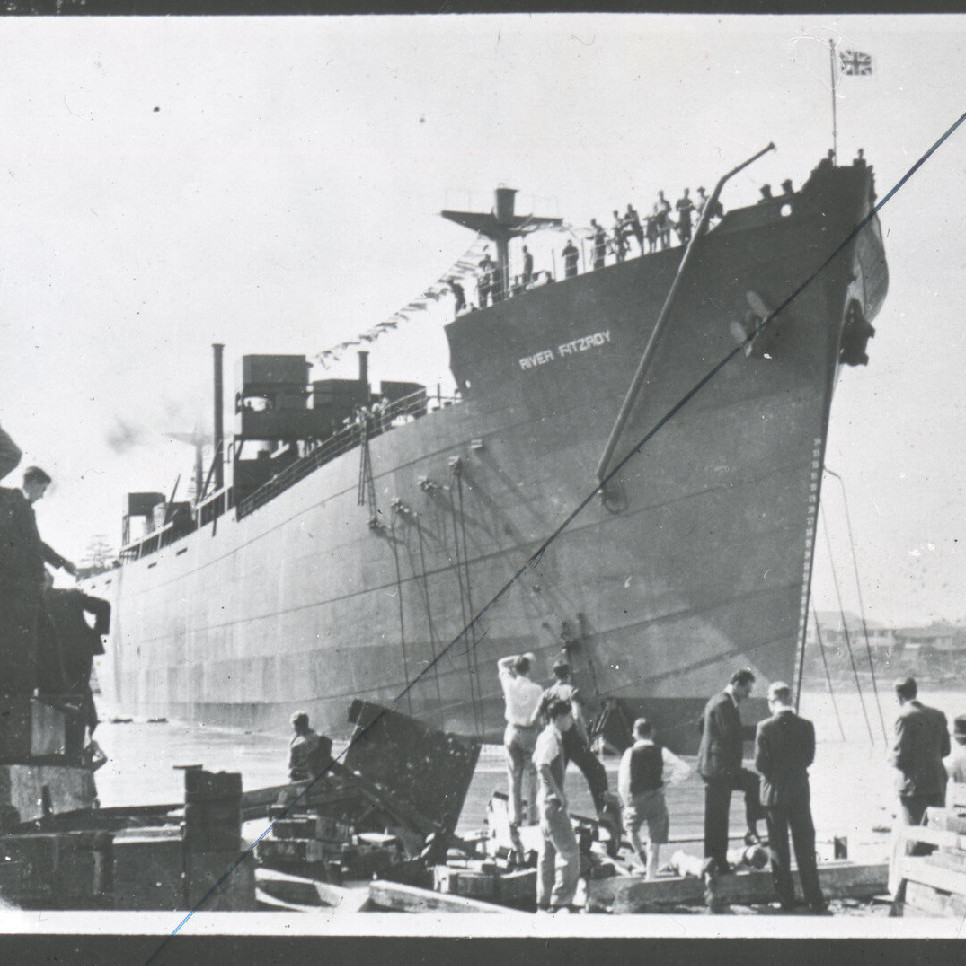 Ship 'River Fitzroy' being launched, 1944