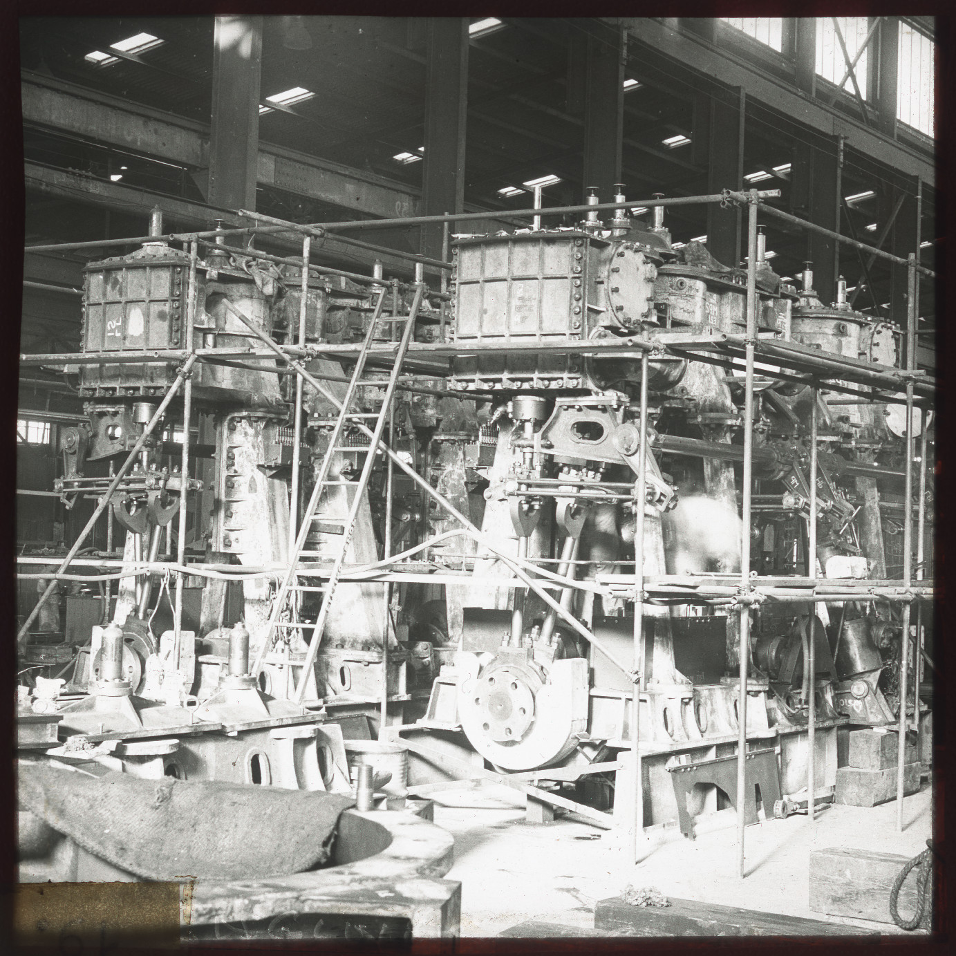  Twin Set of 4-cylinder Frigate Class Reciprocating Engines- Nearing Completion at Newcastle State Dockyard