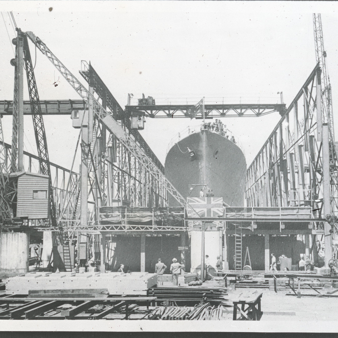 Unidentified Warship in State Dockyard Slipway