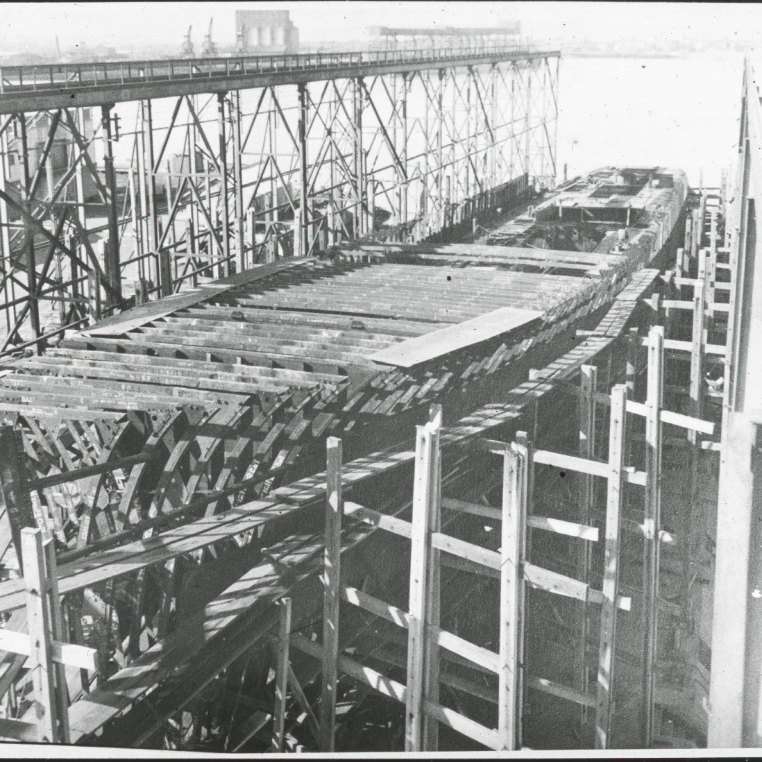 Ship Under Construction in Slipway