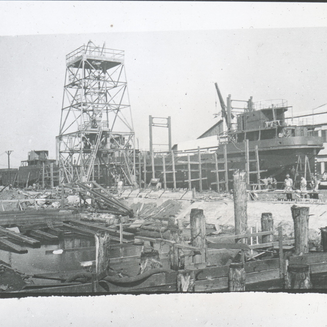 Small Ships under Construction at Newcastle State Dockyard