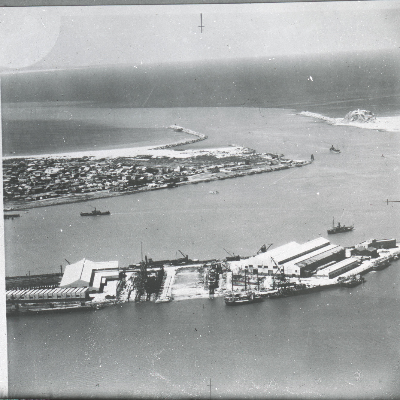 Newcastle State Dockyard as seen from above, March 1944