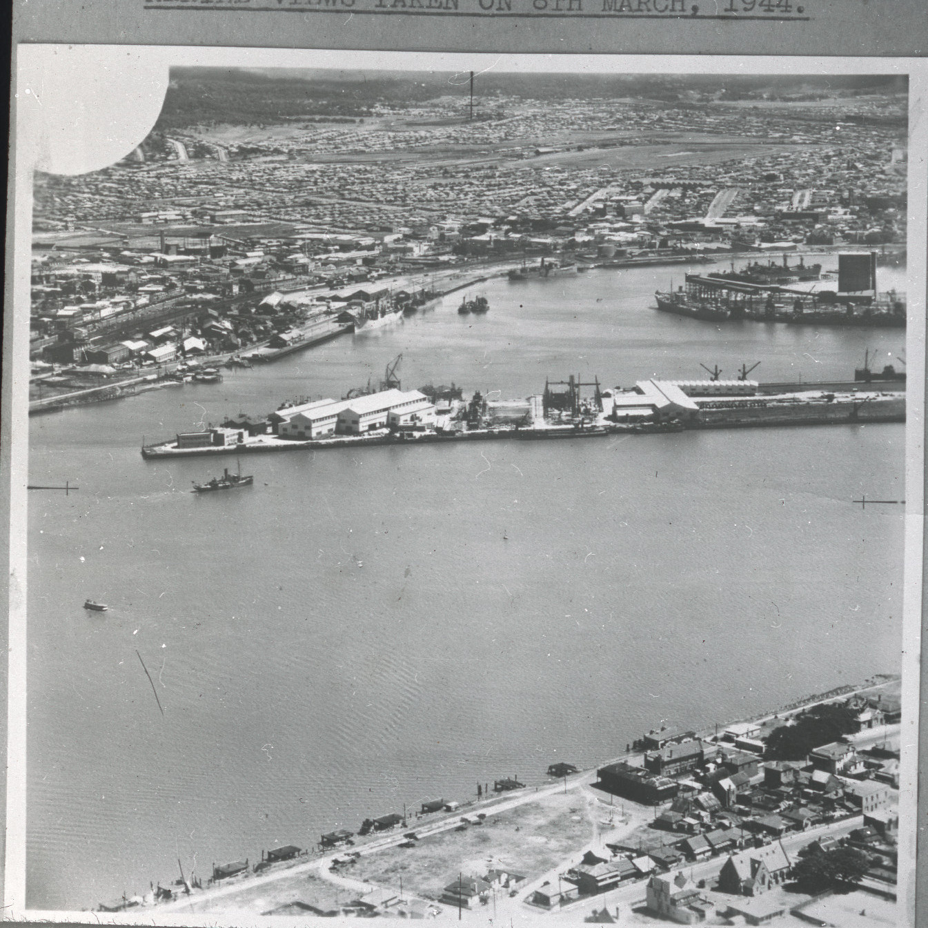 Aerial View of Newcastle State Dockyard, 8 March 1944