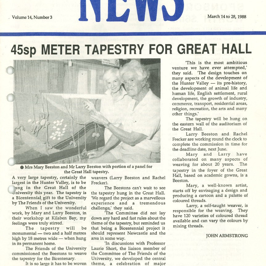 The University of Newcastle University News, Vol. 14, No. 3, March 14 - 28, 1988