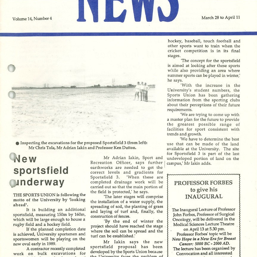 The University of Newcastle University News, Vol. 14, No. 4, March 14 - April 11, 1988