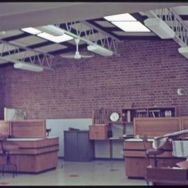 Room with technical drawing equipment [1960s]