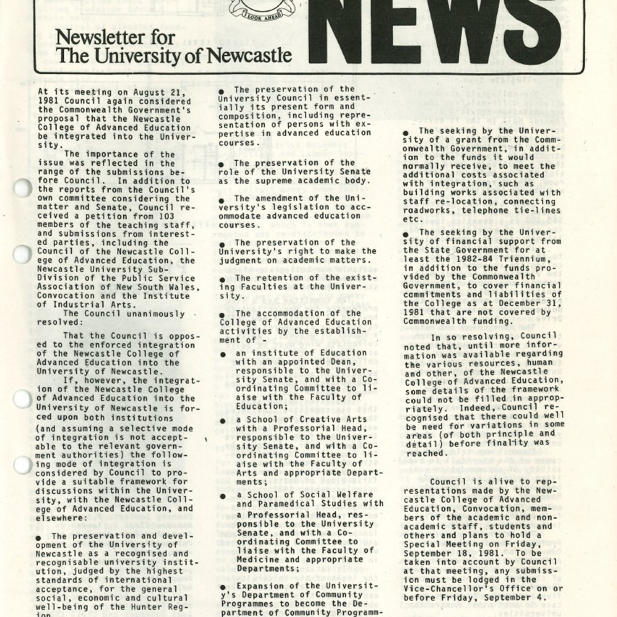 University News, Vol. 7, No. 15, September 03, 1981