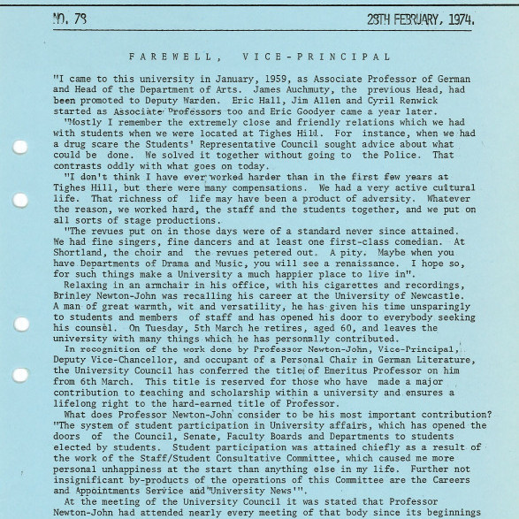 University News, The University of Newcastle, No. 78, 28 February 1974
