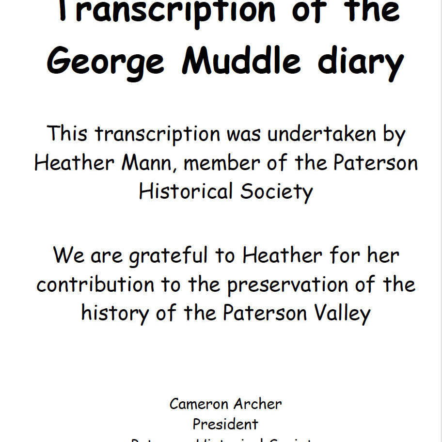 [Transcription] Life of George Muddle [Manuscript]. Personal Diary recording events between 1847-1858. Transcription by Heather Mann, Paterson Historical Society.