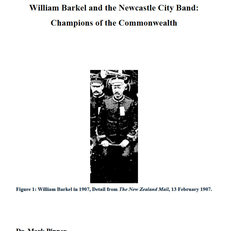 William Barkel and the Newcastle City Band: Champions of the Commonwealth.