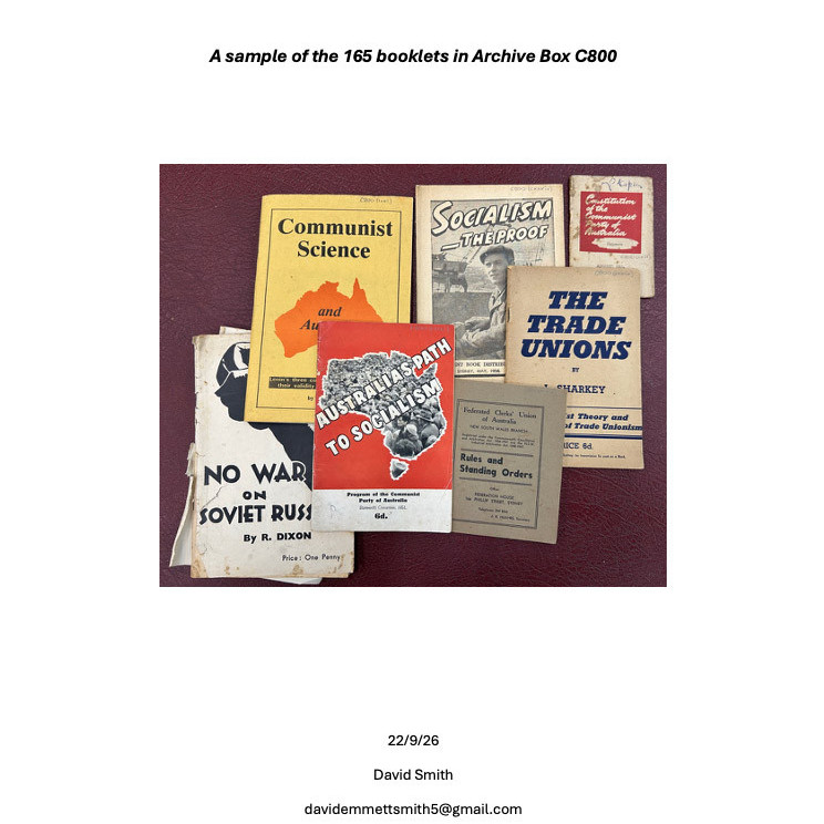 The Copley Archive: A sample of the 165 booklets in Archive Box C800