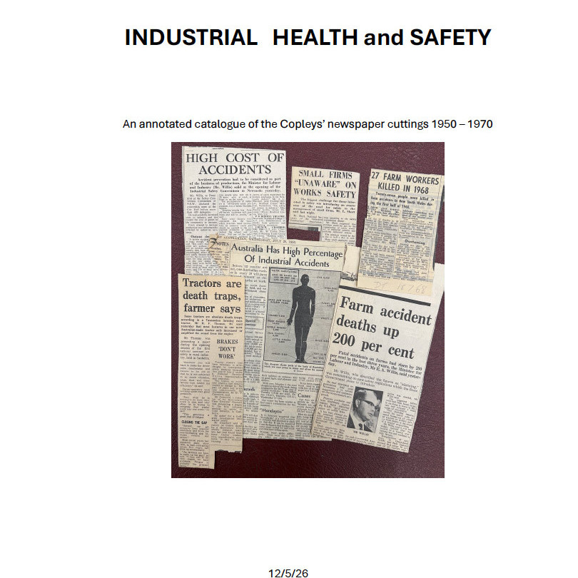 The Copley Archive - Industrial Health & Safety An annotated catalogue of the Copley's newspapers cuttings 1950-1970