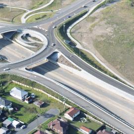 An aerial view of the roundabout on State Highway 23 that is situated near the University of Newcastle, Australia - 1992
