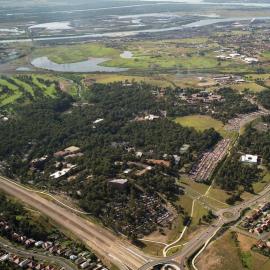 Aerial view of the roundabout on State Highway 23 (Jesmond Bypass), the University of Newcastle, Australia - 1992