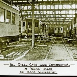 *All steel cars under construction of the NSW Government, Walsh Island Dock Yard, Newcastle, NSW, [n.d.]
