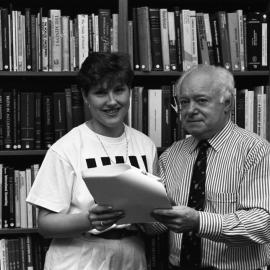 Professor Frank Clarke with an unidentified student, the University of Newcastle, Australia - 1992