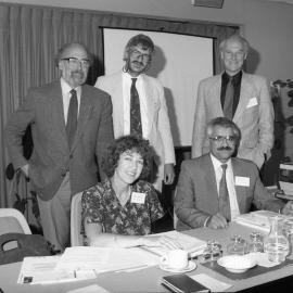 Professor Jenny Graham and Morteza Honari with three unidentified academics, the University of Newcastle, Australia - 1992