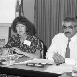 Professor Jenny Graham and Morteza Honari at an unidentified event, the University of Newcastle, Australia - 1992